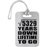 73rd Anniversary Square Root of 5329 Years Lifetime To Go - Luggage Bag Tag