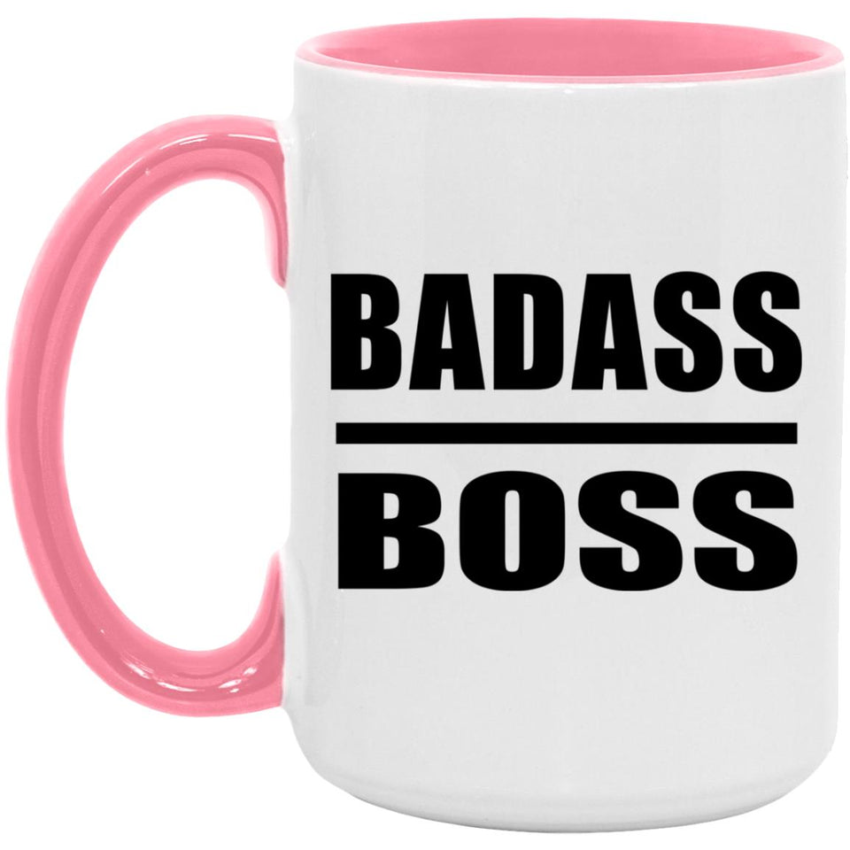 Badass Boss - 15oz Accent Mug Pink