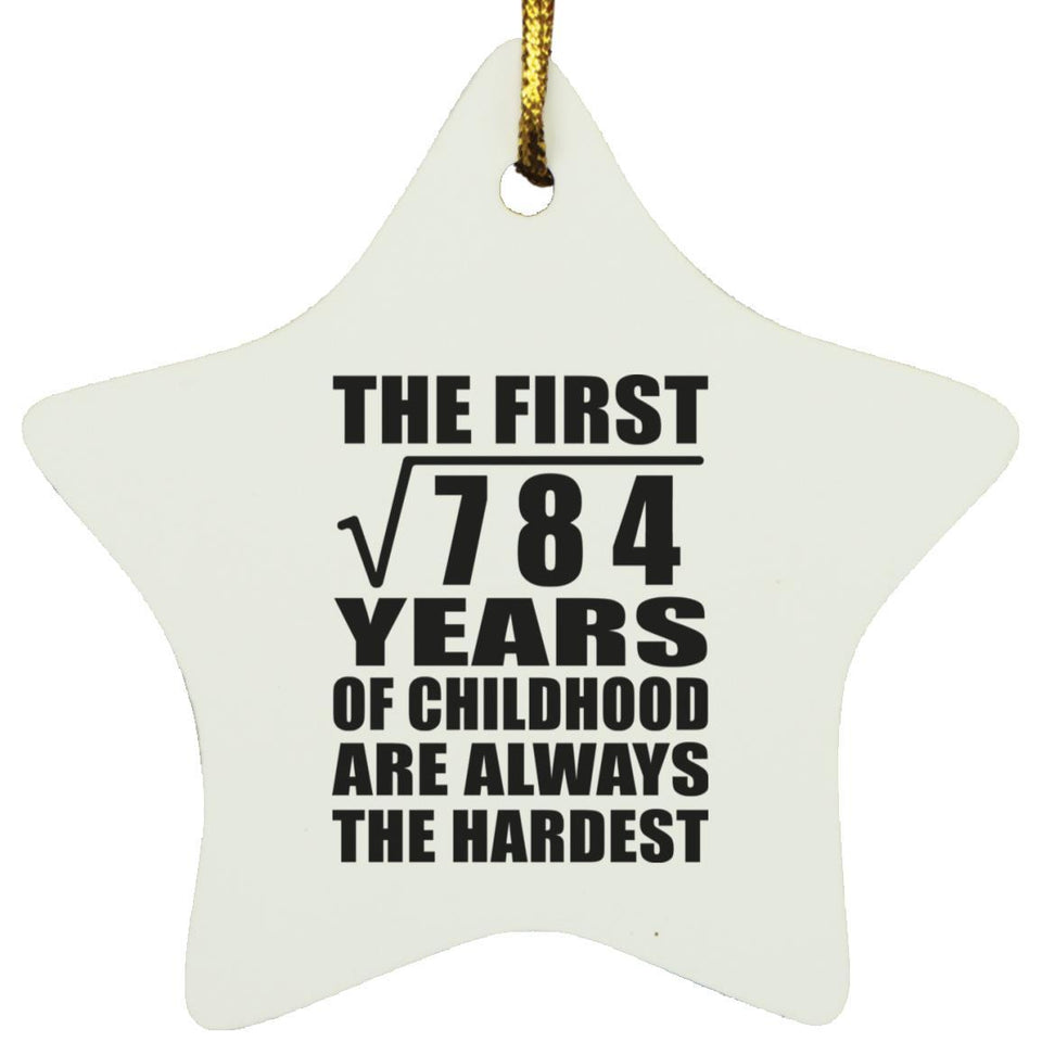 28th Birthday Square Root of 784 Years of Childhood - Star Ornament
