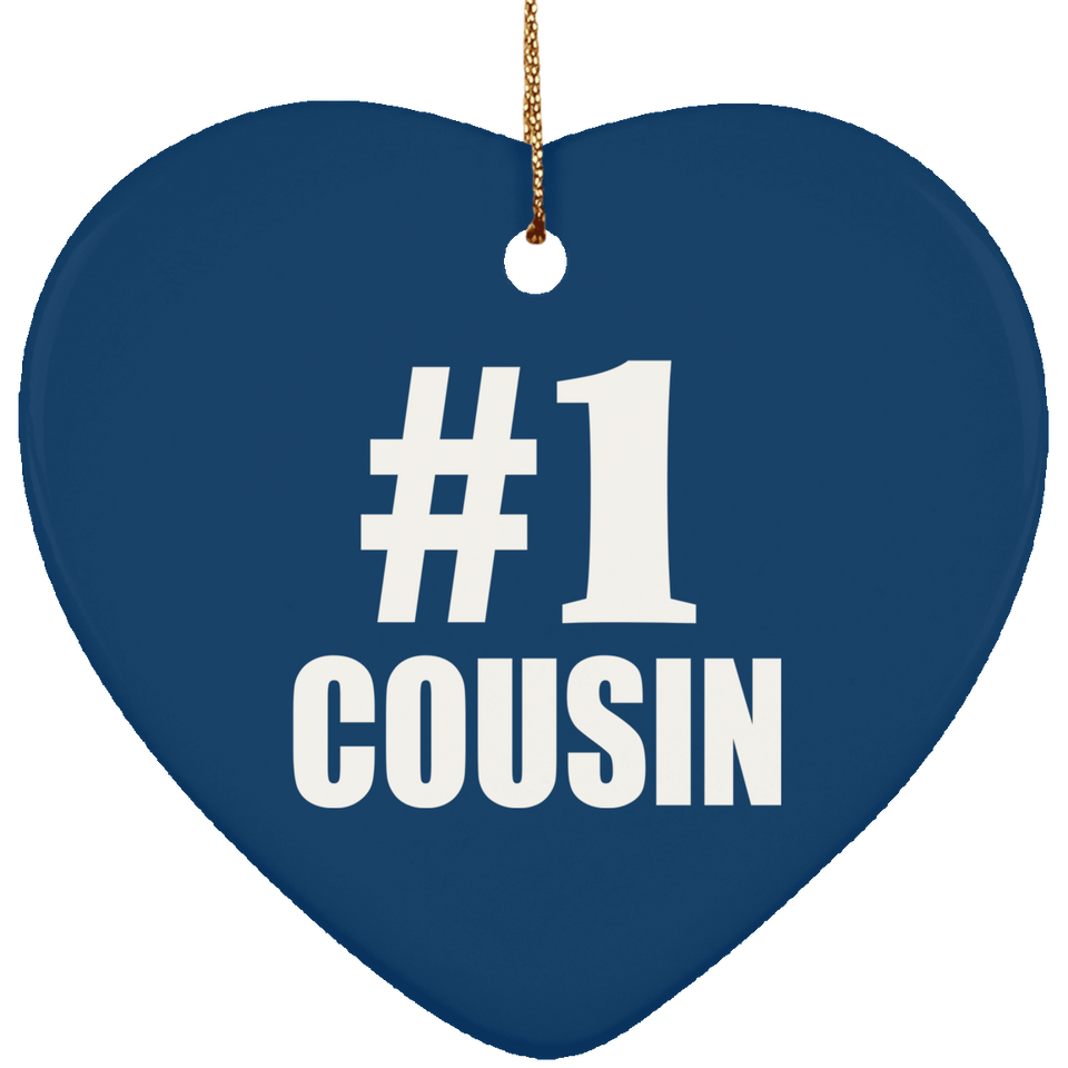 Number One #1 Cousin - Heart Ornament