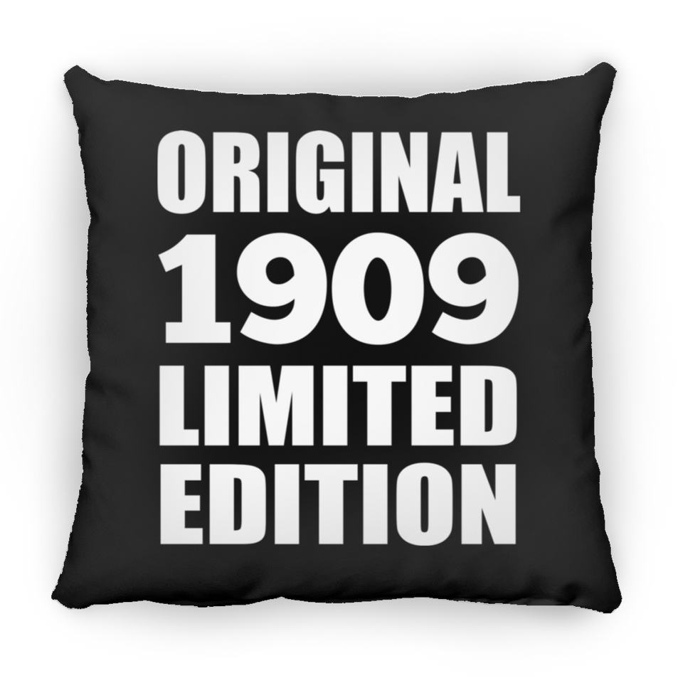 115th Birthday Original 1909 Limited Edition - Throw Pillow Black