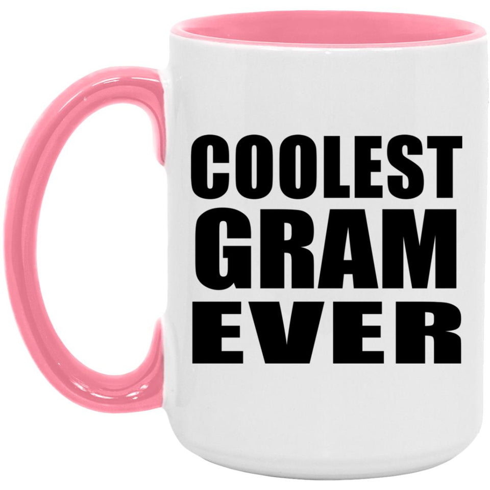 Coolest Gram Ever - 15oz Accent Mug Pink