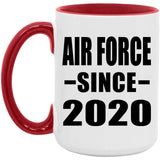 Air Force Since 2020 - 15oz Accent Mug Red