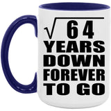 8th Anniversary Square Root of 64 Years Down Forever To Go - 15oz Accent Mug Purple