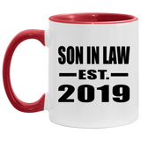 Son In Law Established EST. 2019 - 11oz Accent Mug Red