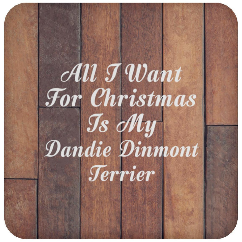 All I Want For Christmas Is My Dandie Dinmont Terrier - Drink Coaster E
