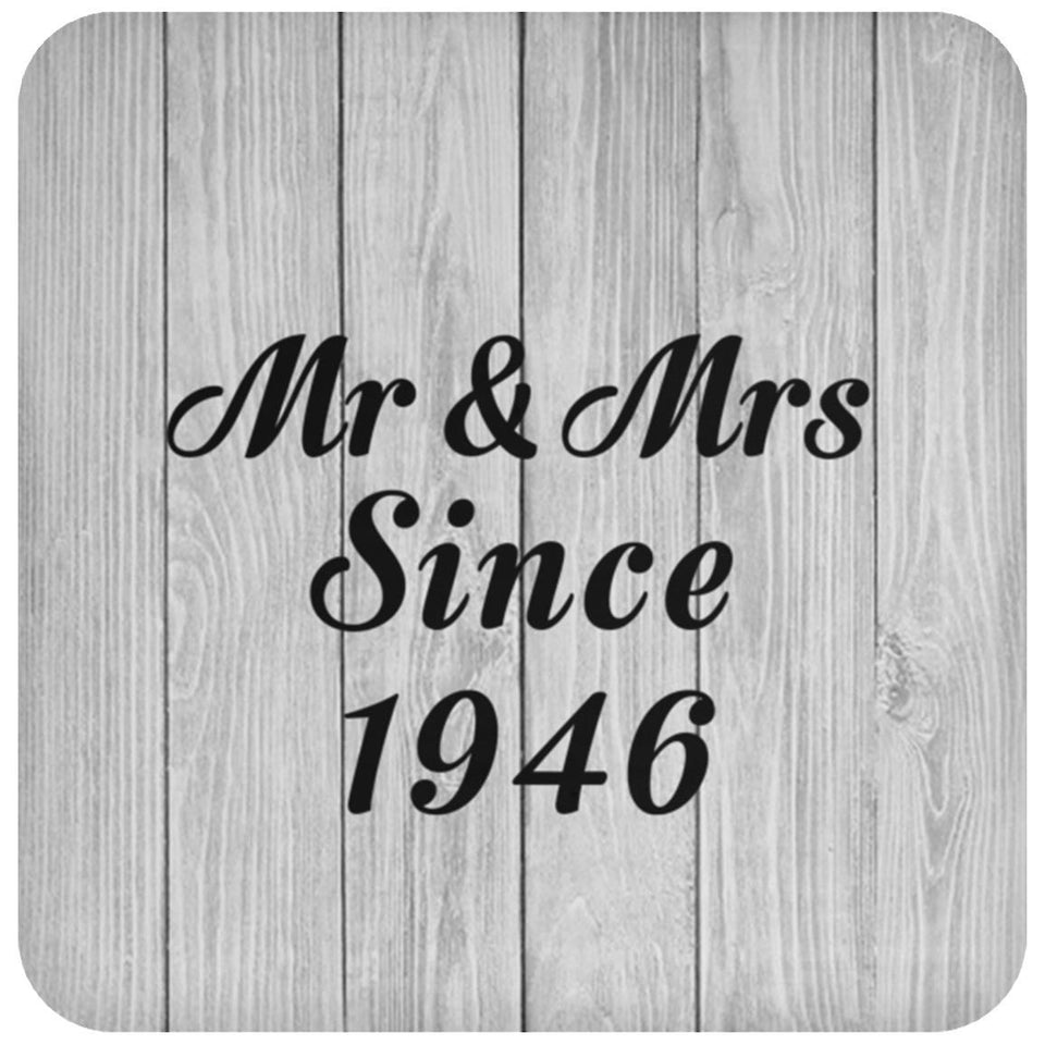 78th Anniversary Mr & Mrs Since 1946 - Drink Coaster F