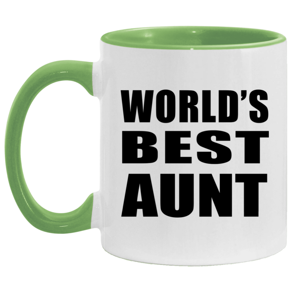 World's Best Aunt - 11oz Accent Mug Green