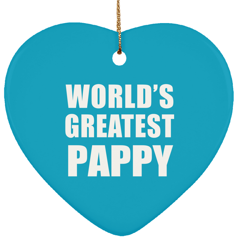 World's Greatest Pappy - Heart Ornament