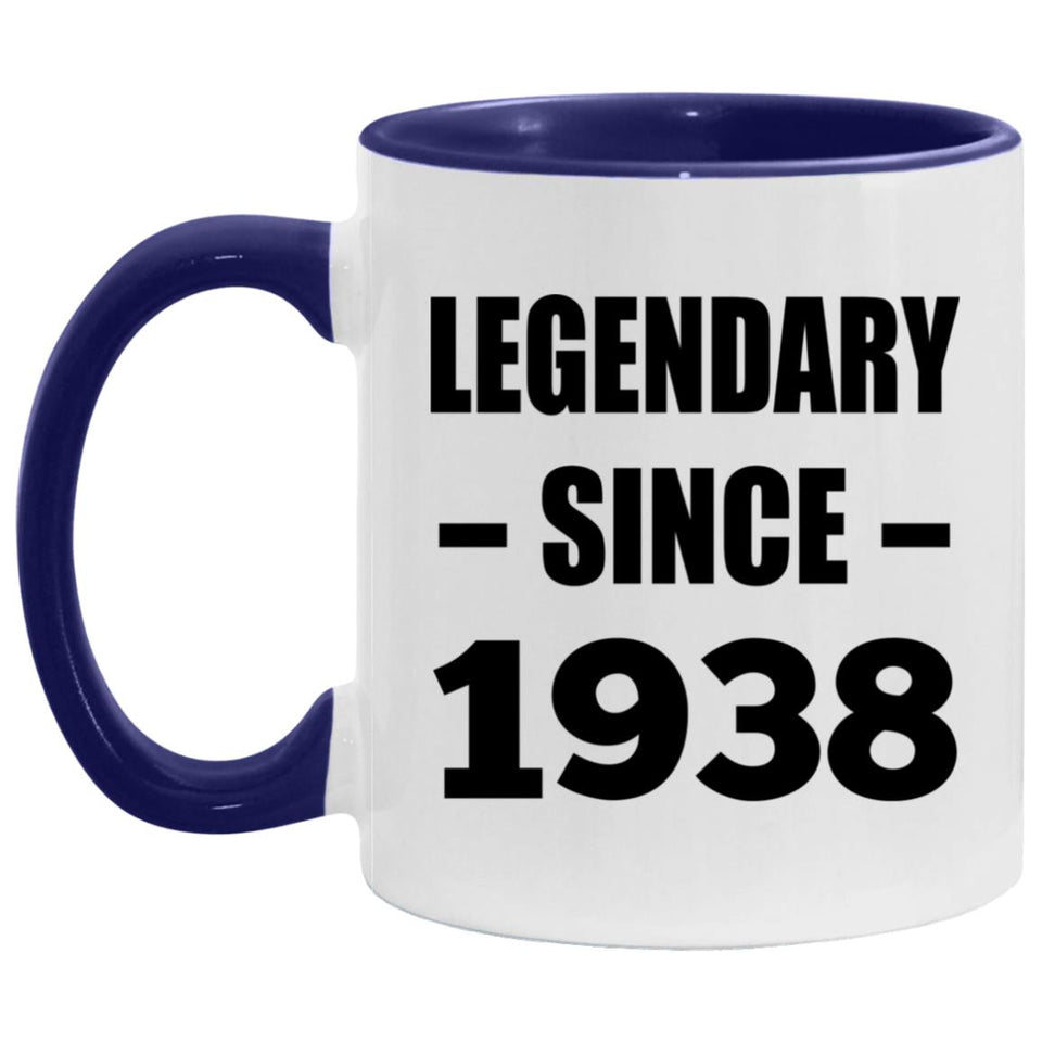 86th Birthday Legendary Since 1938 - 11oz Accent Mug Purple
