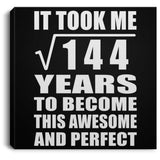 12th Birthday Took Square Root of 144 Years To Awesome - Canvas Square