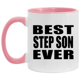 Best Step Son Ever - 11oz Accent Mug Pink