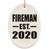 Fireman Established EST. 2020 - Oval Ornament