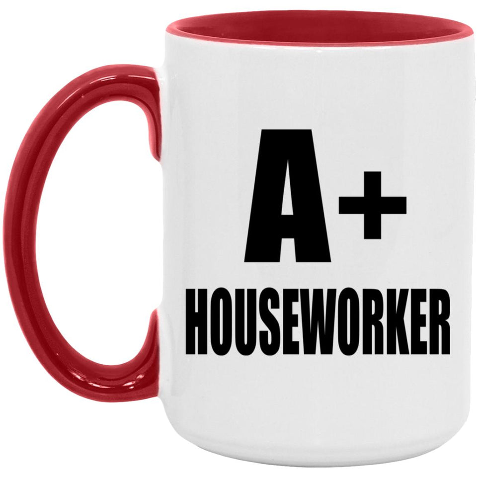 A+ Houseworker - 15oz Accent Mug Red
