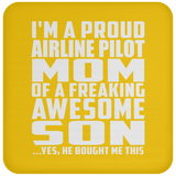 Proud Airline Pilot Mom Of Awesome Son - Drink Coaster