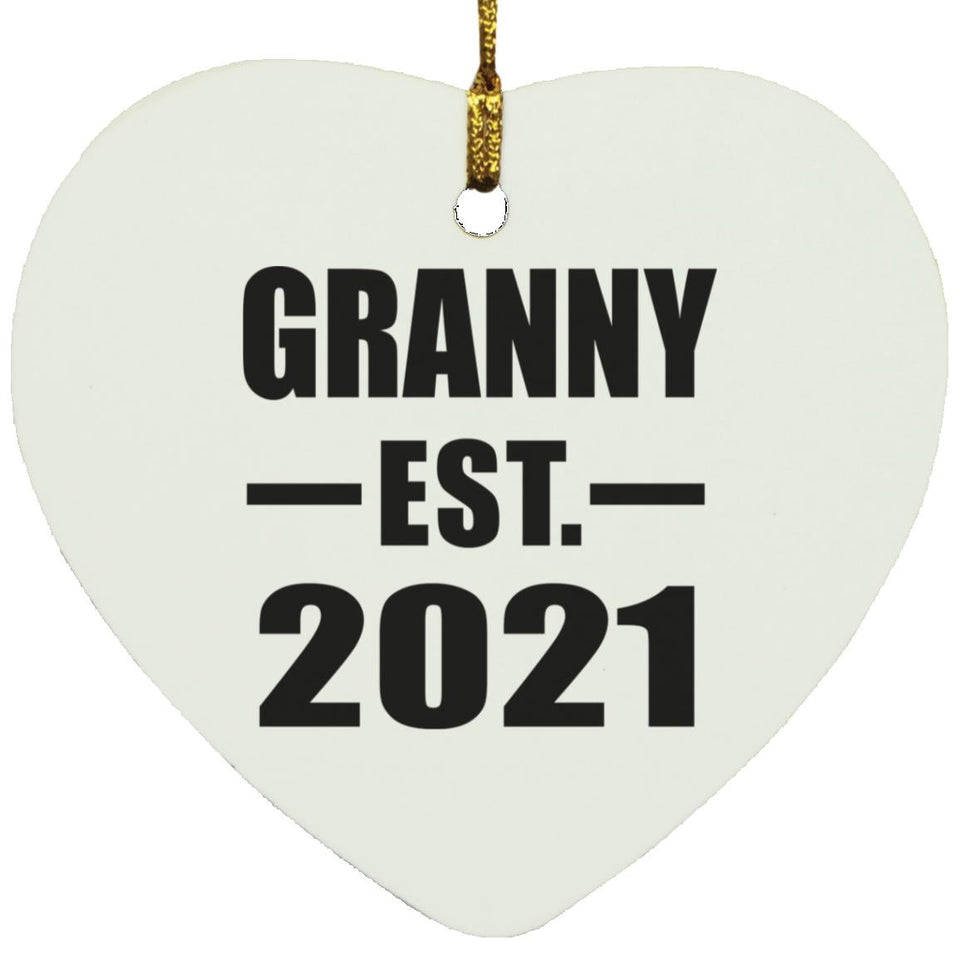 Granny Established EST. 2021 - Heart Ornament