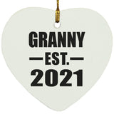 Granny Established EST. 2021 - Heart Ornament