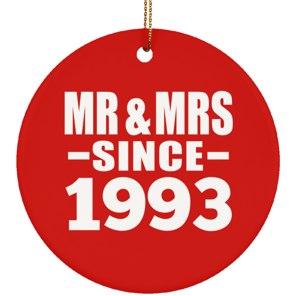 31st Anniversary Mr & Mrs Since 1993 - Circle Ornament