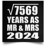 87th Anniversary Square Root of 7569 Years As Mr & Mrs 2024 - Poster Square