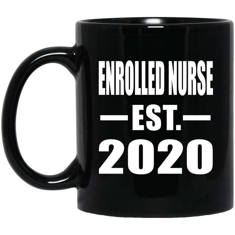 Enrolled Nurse Established EST. 2020 - 11oz Coffee Mug Black