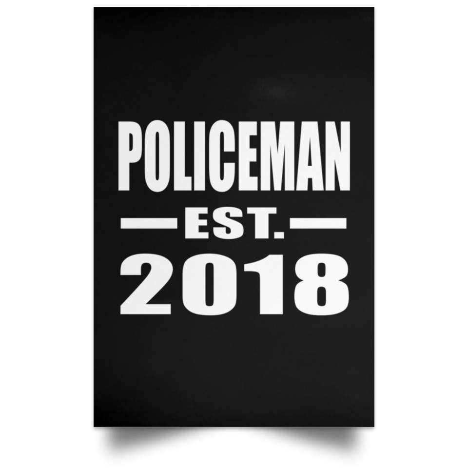 Policeman Established EST. 2018 - Poster Portrait