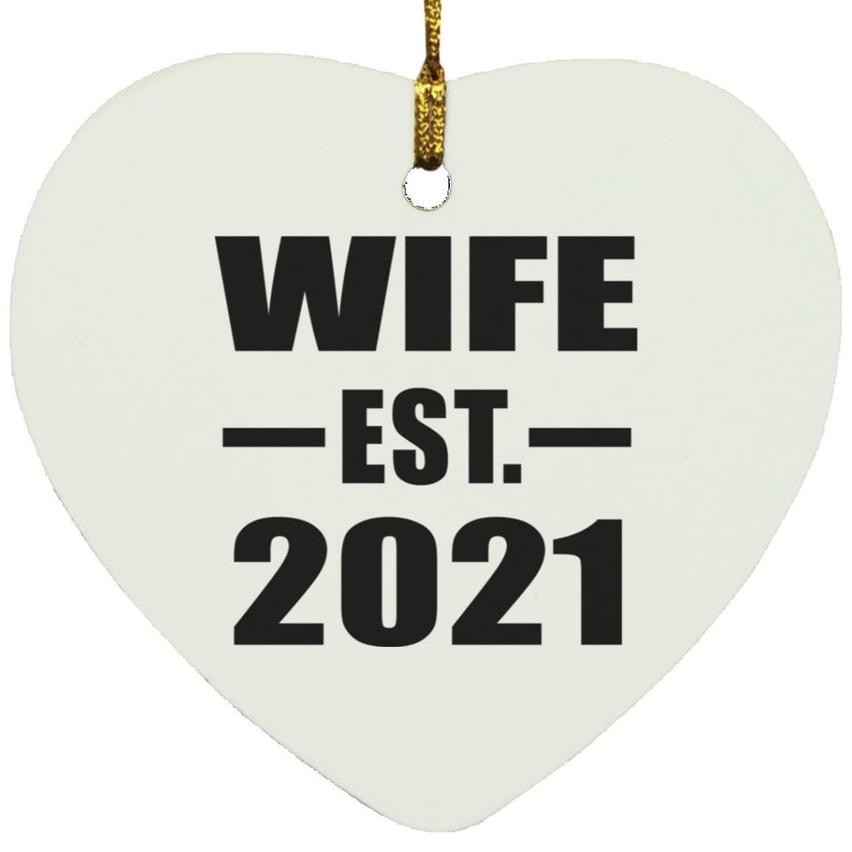 Wife Established EST. 2021 - Heart Ornament