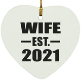 Wife Established EST. 2021 - Heart Ornament