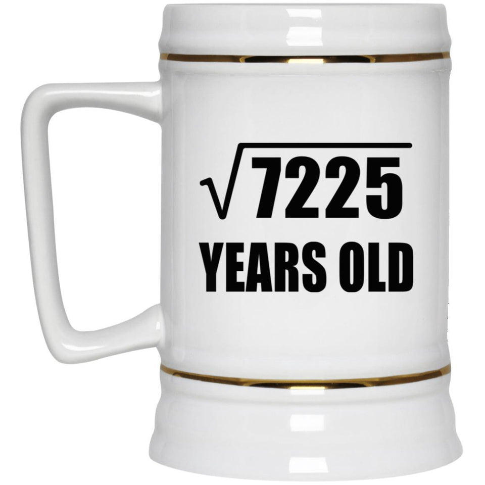 85th Birthday Square Root of 7225 Years Old - Beer Stein