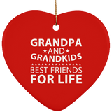 Grandpa and Grandkids, Best Friends For Life - Heart Ornament
