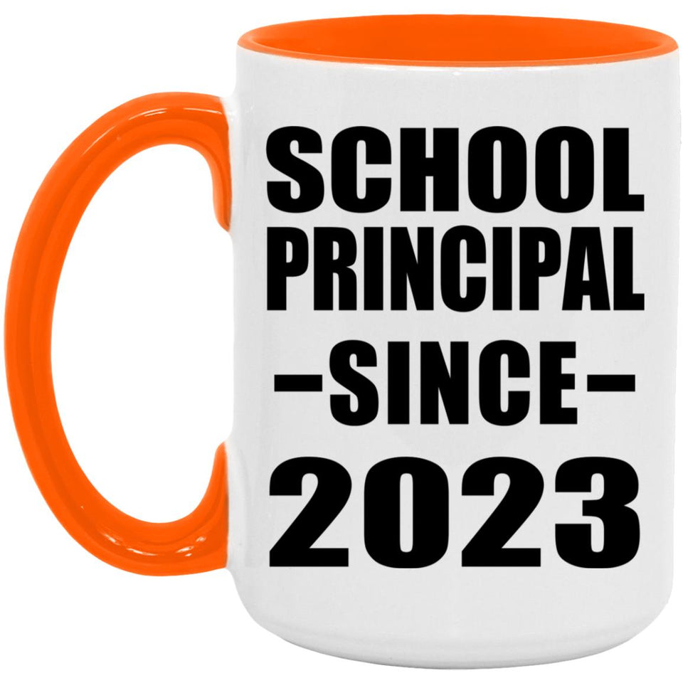 School Principal Since 2023 - 15oz Accent Mug Orange