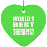 World's Best Therapist - Heart Ornament
