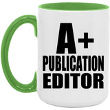 A+ Publication Editor - 15oz Accent Mug Green
