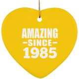 39th Birthday Amazing Since 1985 - Heart Ornament