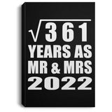 19th Anniversary Square Root of 361 Years As Mr & Mrs 2022 - Canvas Portrait