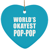 World's Okayest Pop-Pop - Heart Ornament
