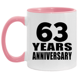 63rd Anniversary 63 Years - 11oz Accent Mug Pink