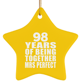 98th Anniversary 98 Years Of Being Mrs Perfect - Star Ornament