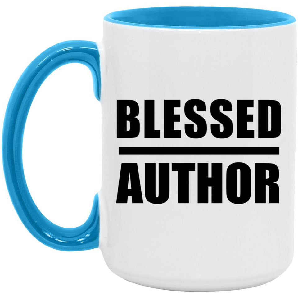 Blessed Author - 15oz Accent Mug Blue