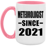 Meteorologist Since 2021 - 15oz Accent Mug Pink