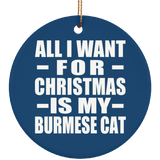 All I Want For Christmas Is My Burmese Cat - Circle Ornament