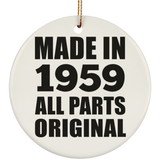 65th Birthday Made in 1959 All Parts Original - Circle Ornament