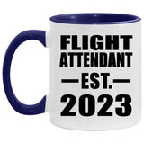 Flight Attendant Established Est. 2023 - 11oz Accent Mug Purple