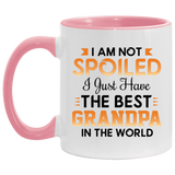 I Am Not Spoiled I Just Have The Best Grandpa In The World - 11oz Accent Mug Pink