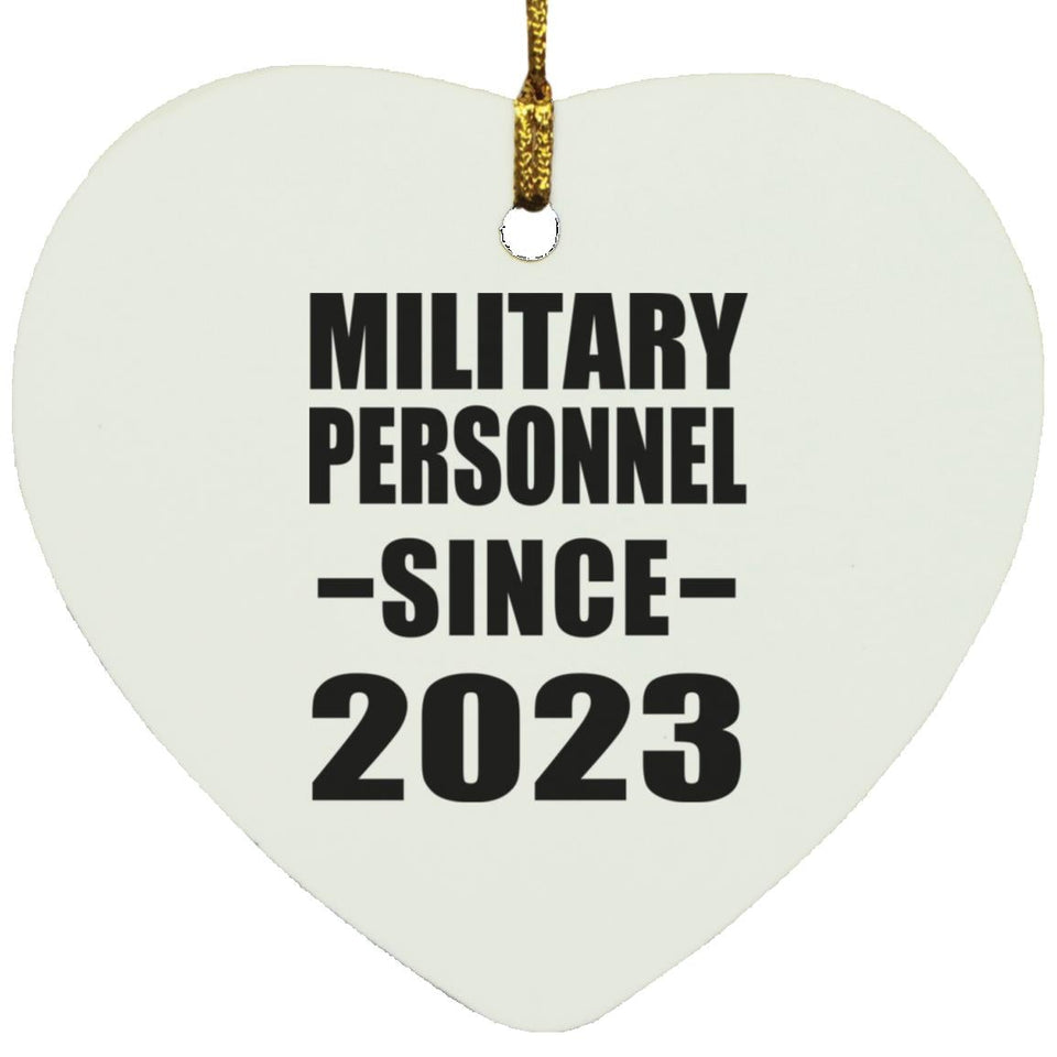 Military Personnel Since 2023 - Heart Ornament