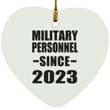 Military Personnel Since 2023 - Heart Ornament