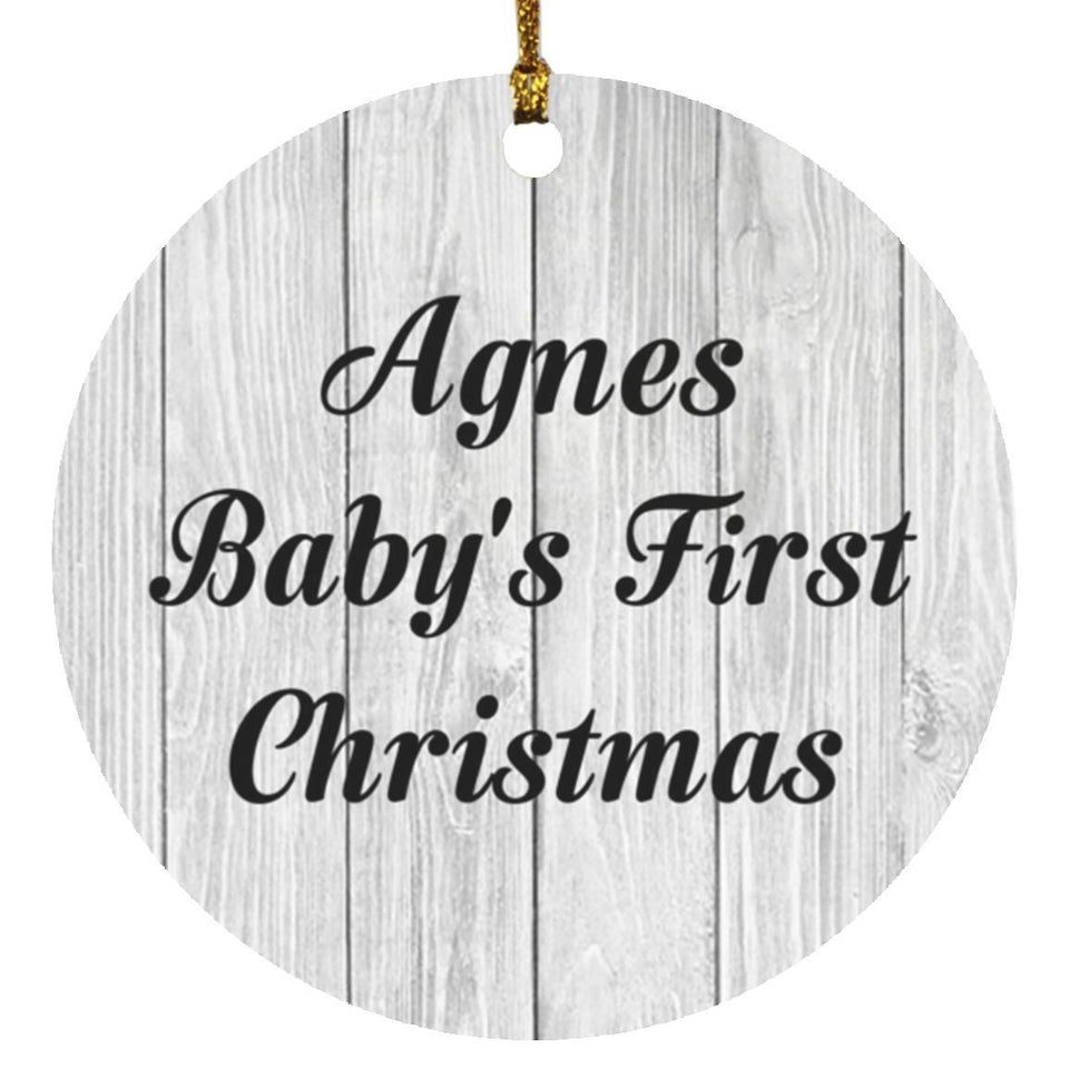 Agnes Baby's First Christmas - Circle Ornament F