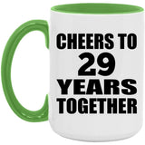 29th Anniversary Cheers To 29 Years Together - 15oz Accent Mug Green