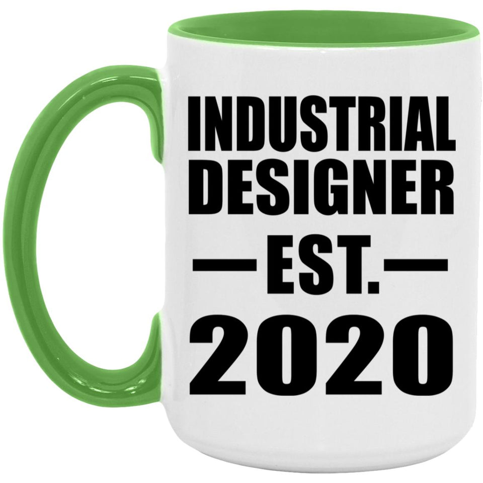Industrial Designer Established EST. 2020 - 15oz Accent Mug Green