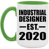 Industrial Designer Established EST. 2020 - 15oz Accent Mug Green