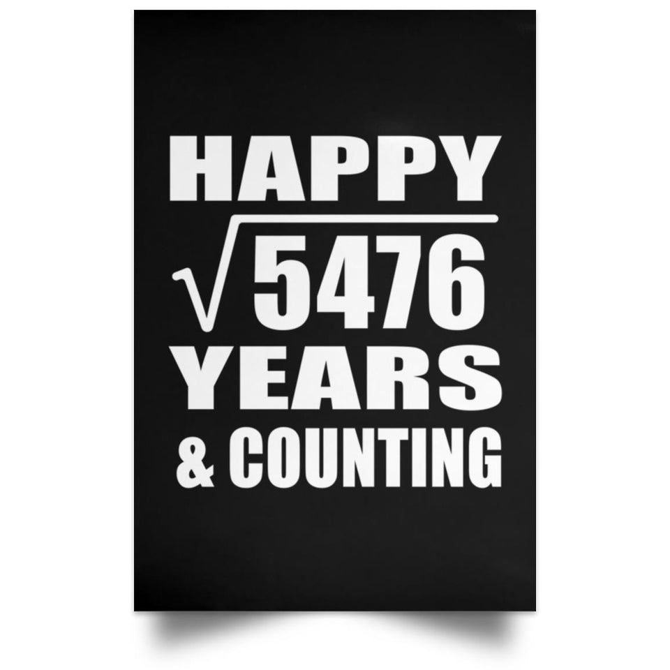 Happy 74th Anniversary Square Root of 5476 Years & Counting - Poster Portrait